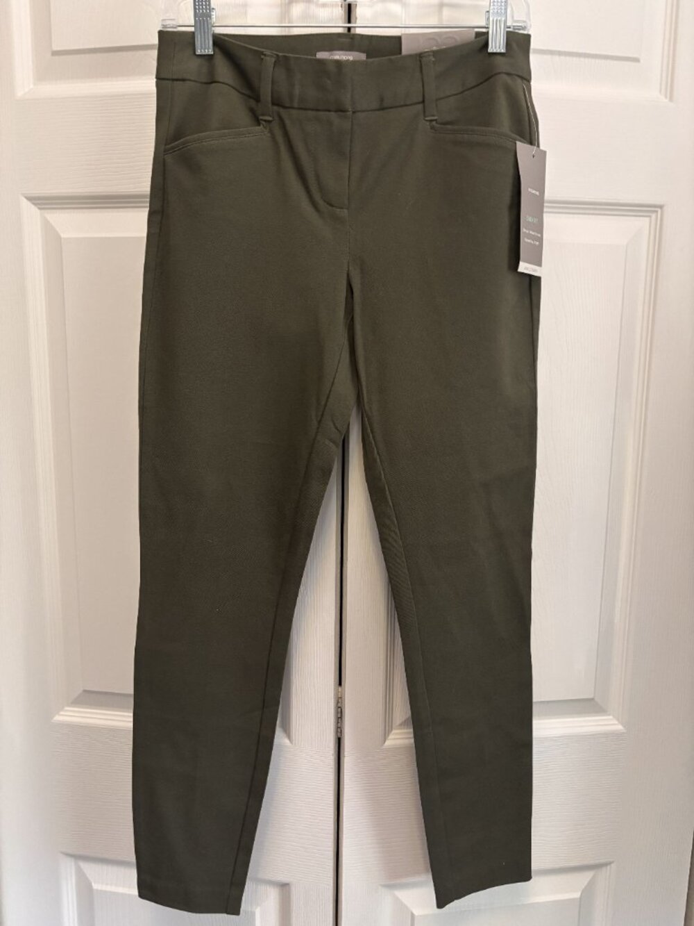 Maurices Olive Green Ankle Skinny Pants 1/2 Reg NWT Stretch Mid Rise 26” Inseam